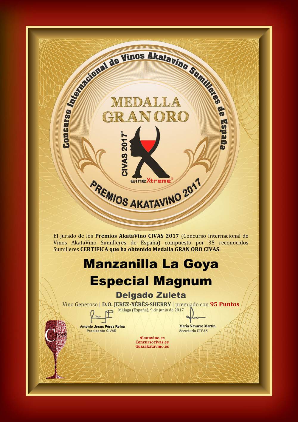 Manzanilla La Goya mágnum - Medalla GRAN ORO